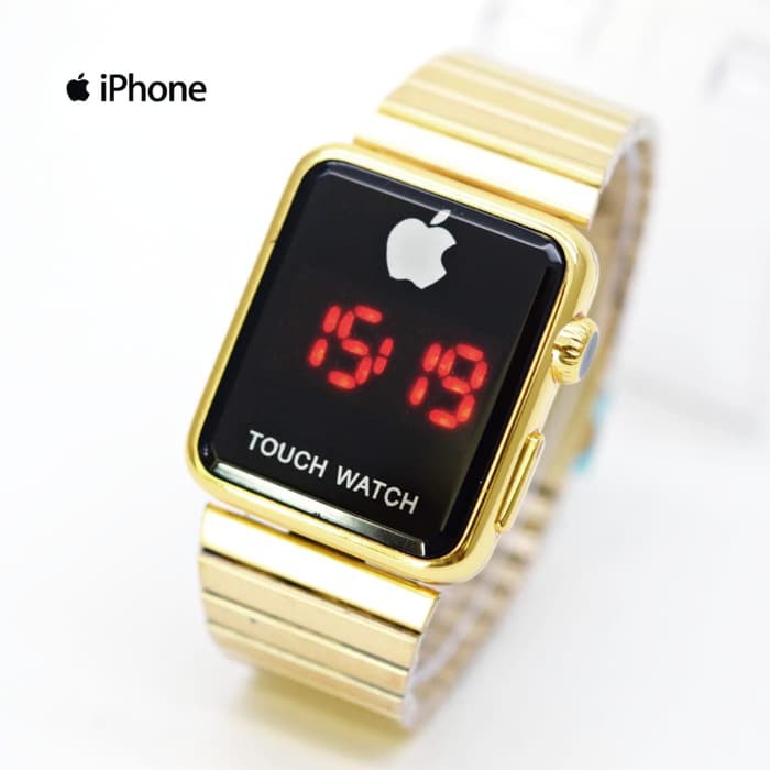 Promo Jam Tangan Pria Wanita iphone LED SK1700 Rantai Gold Terlaris