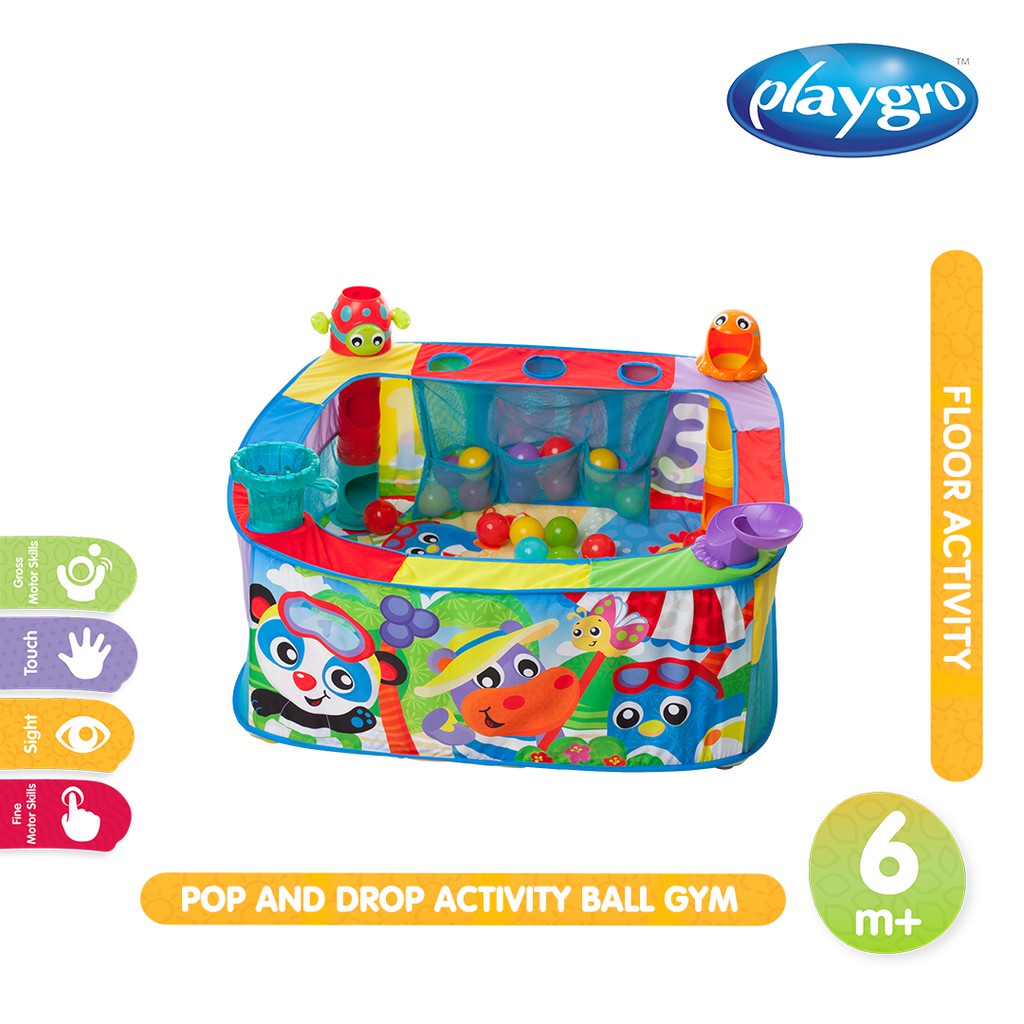 Playgro Baby Pop And Drop Activity Ball Gym - Matras Bermain Anak Bayi Balita 6m+