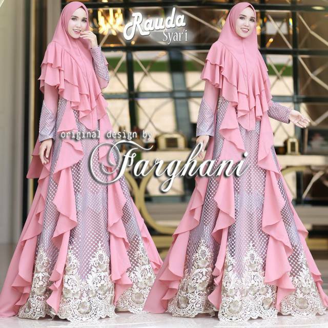 Ready... Rauda Syari Original By Farghani... Gamis Brukat Original...