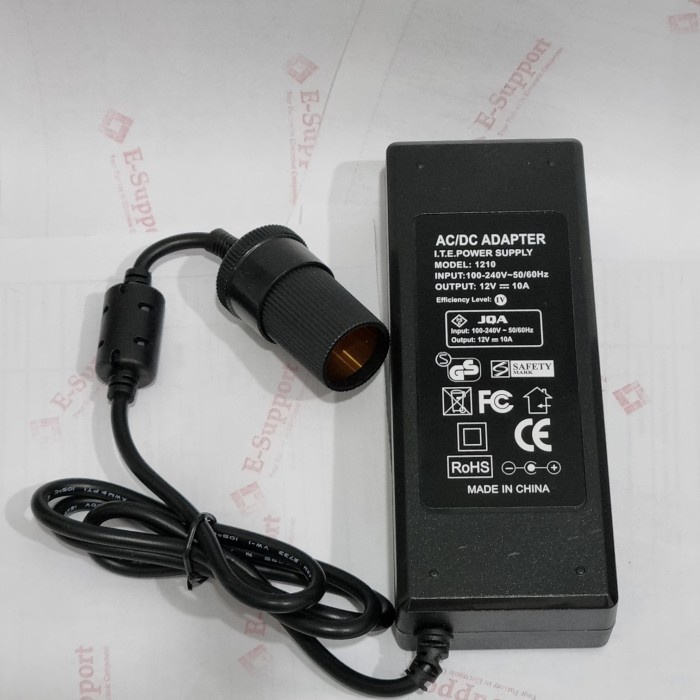 Adaptor 12v 10a Jack Lighter Car vacum cleaner Ac to dc 220v