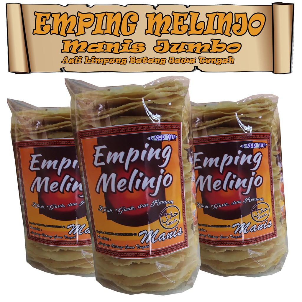 

Emping Melinjo Manis Jumbo Mentah 500gr Asli Produksi Limpung Batang