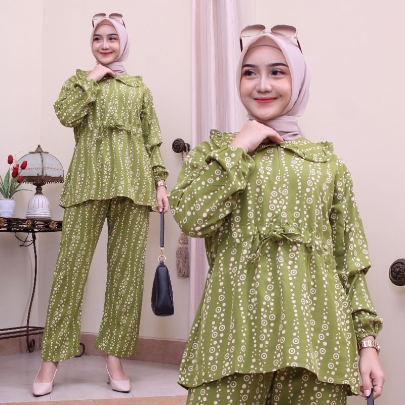 [BISA COD]Setelan Rayon Lengan Panjang Harga Grosir