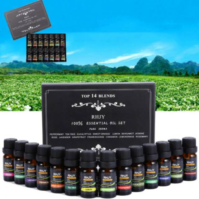 ESSENTIAL OIL 10ML 1 SET ISI 5,6,9,14 AROMATHERAPY PENGHARUM RUANGAN PURE MURNI MINYAK ESENSIAL