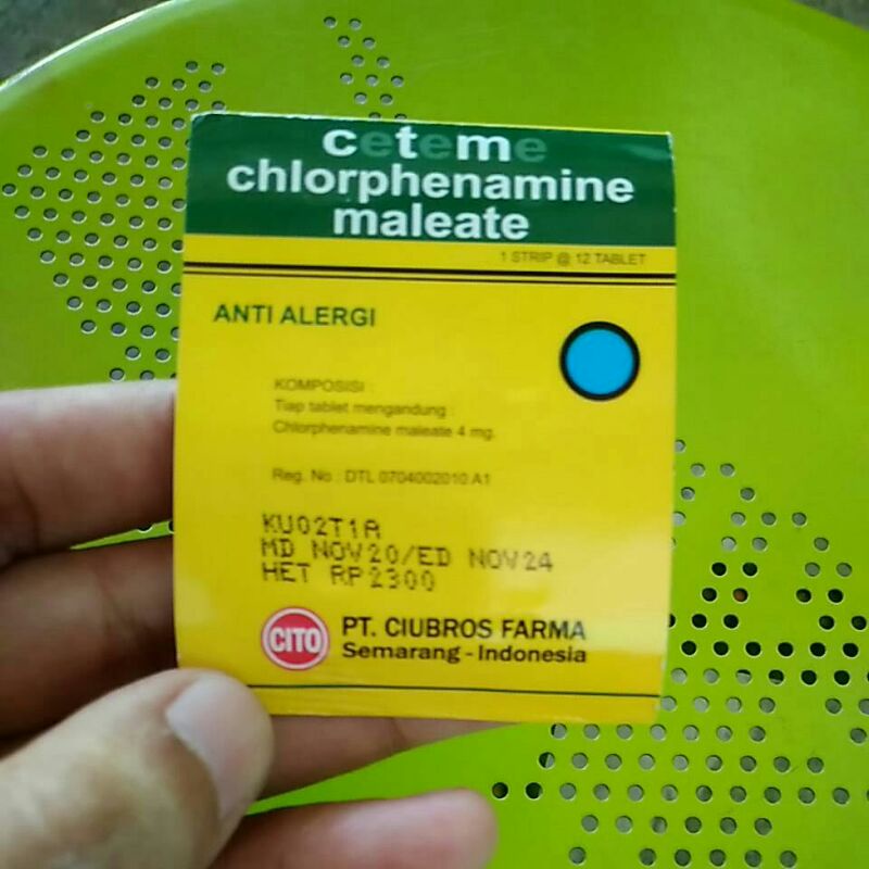 CHLORPHENAMINE MALEATE (CTM) CeTeMe CITO Obat Alergi, Gatal, Biduran, Kaligata