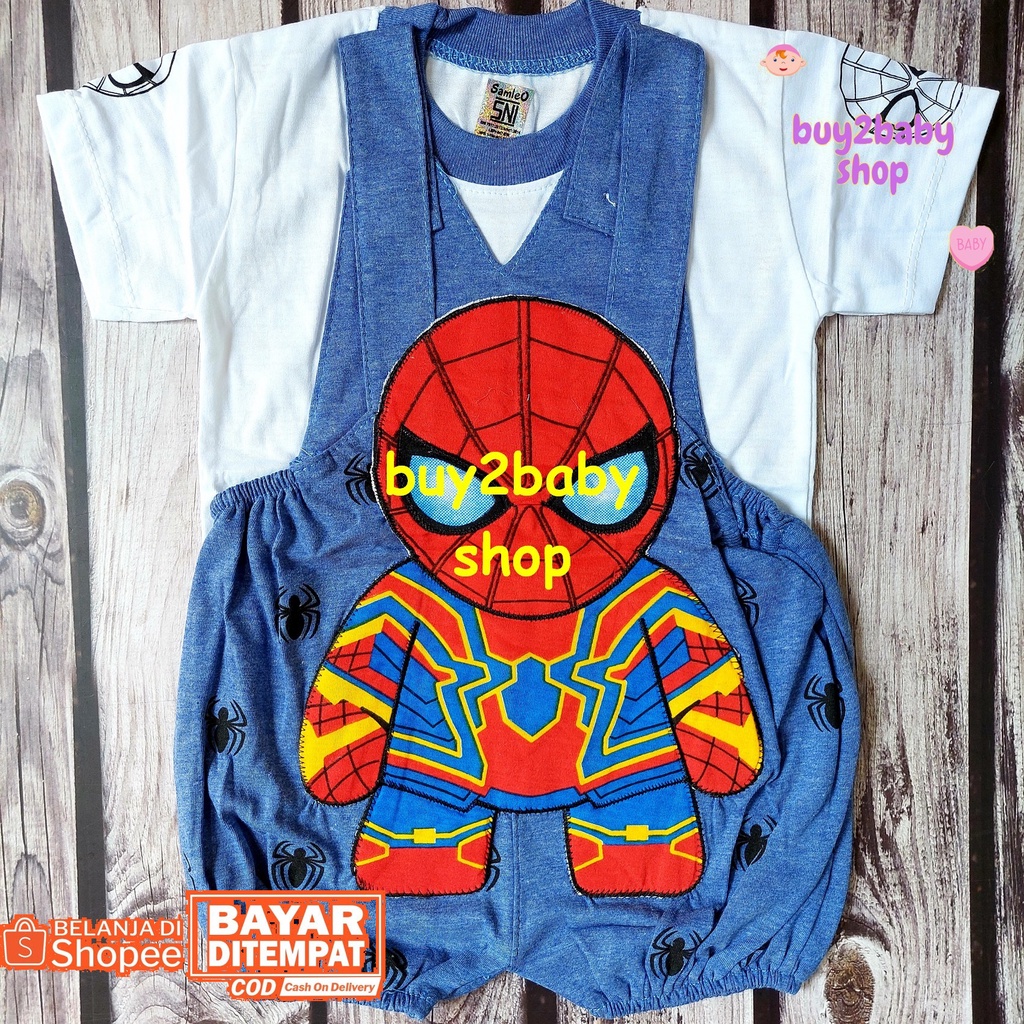 Baju Kodok overall jumper bayi Karakter Hero Series Brand HAYAMI 3-6 Bulan 1 PCS