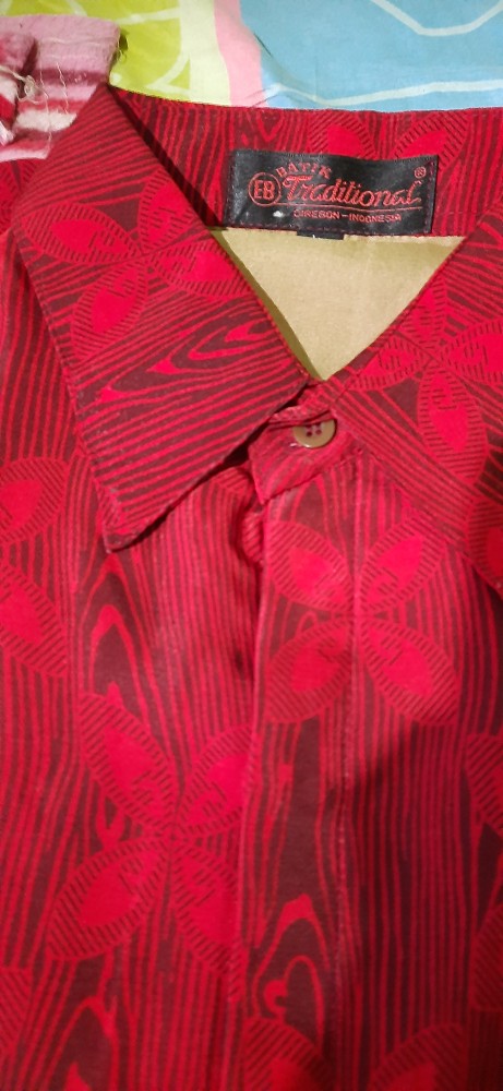 Eb Tradisional Kemeja Batik Kombi Semi Sutra Lengan Panjang Hijau Tosca