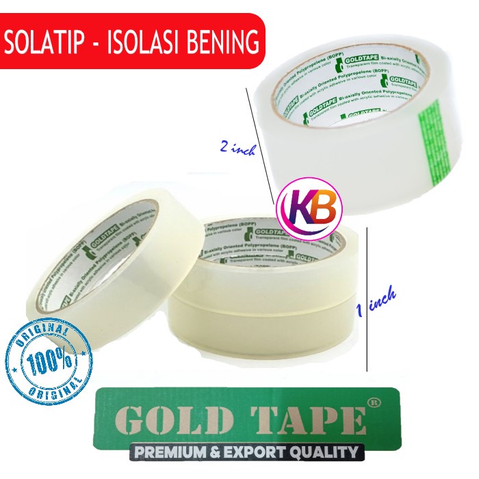 

Lakban Bening 72yrd Opp (2 inch) - Selotip Lakban Isolasi Gold Tape 48mm - Stationery Tape Kwalitas Bagus - Daya Rekat Tinggi - Gemilang