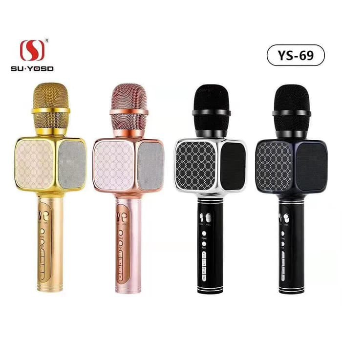 YS-69 Mic Wireless Bluetooth Karaoke LED RGB Microphone Speaker KTV Ef