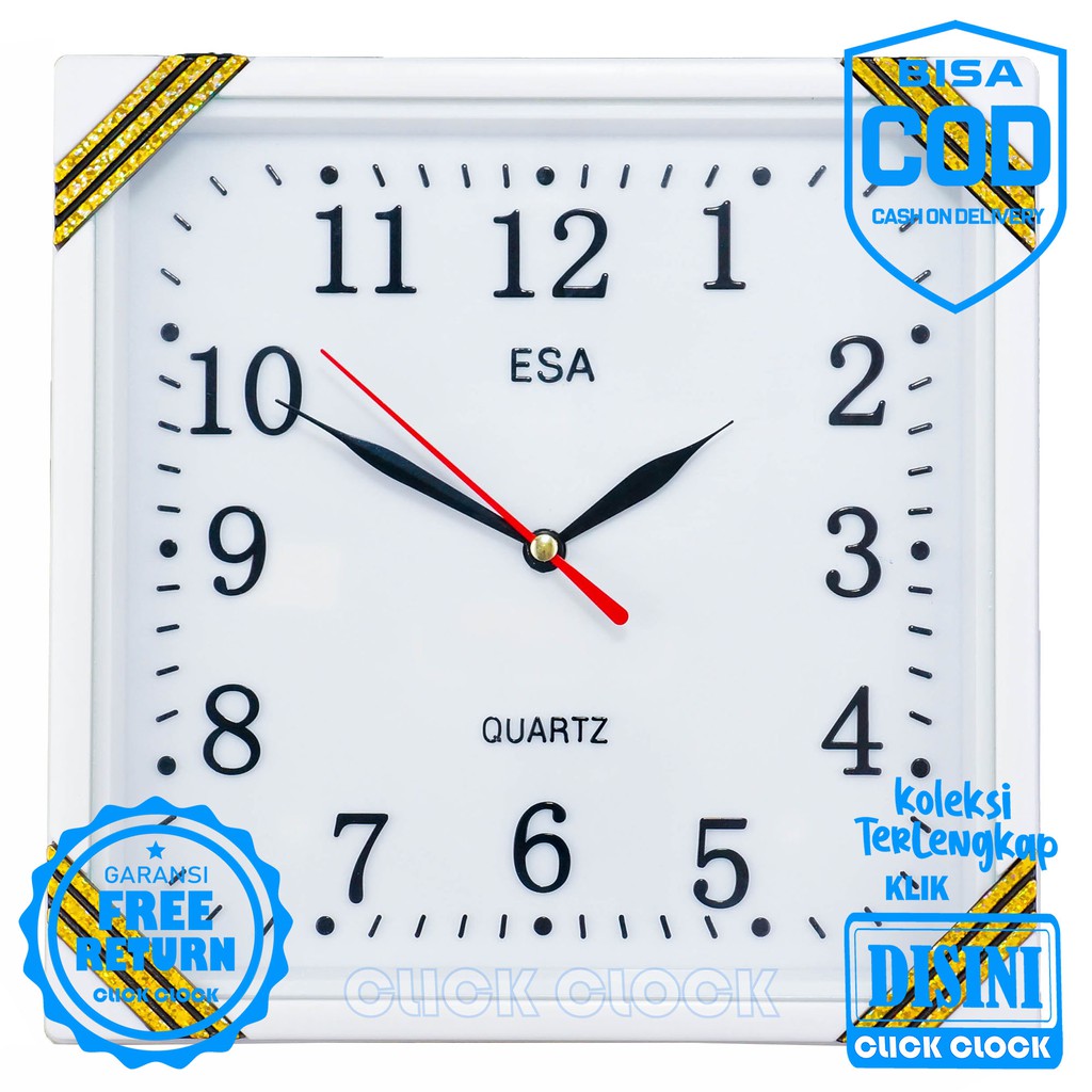 Jam Dinding Polos Warna Puti Murah Wall Clock Dekorasi Rumah ESA 150