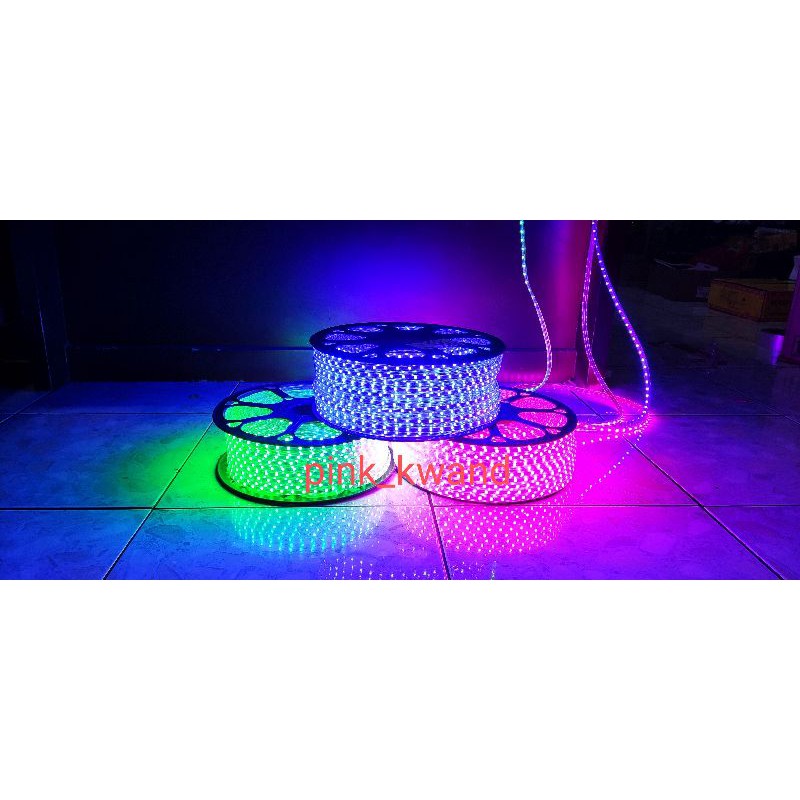 Lampu Strip led hijau / biru / merah / pink / ungu 220v