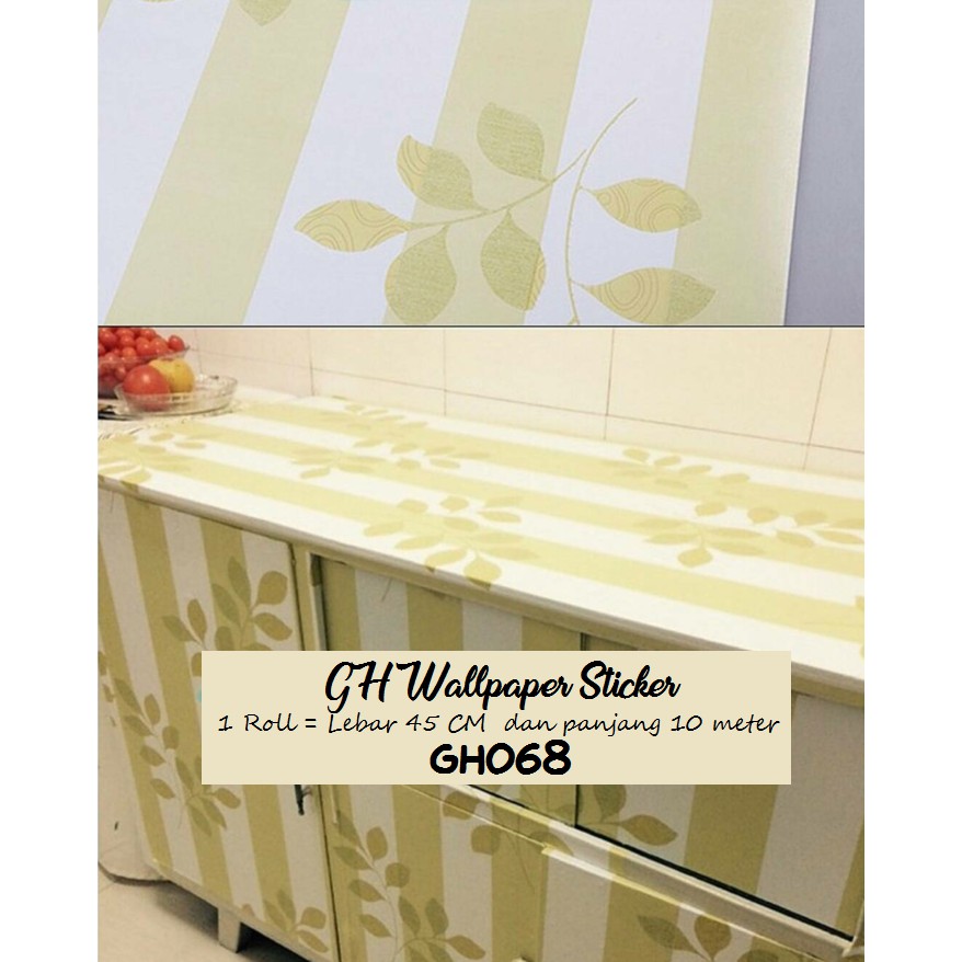 Wallpaper Dinding Sticker Walpaper Stiker Wallstiker Motif Batik Bunga Garis Karakter GH080 - WORLDHOME