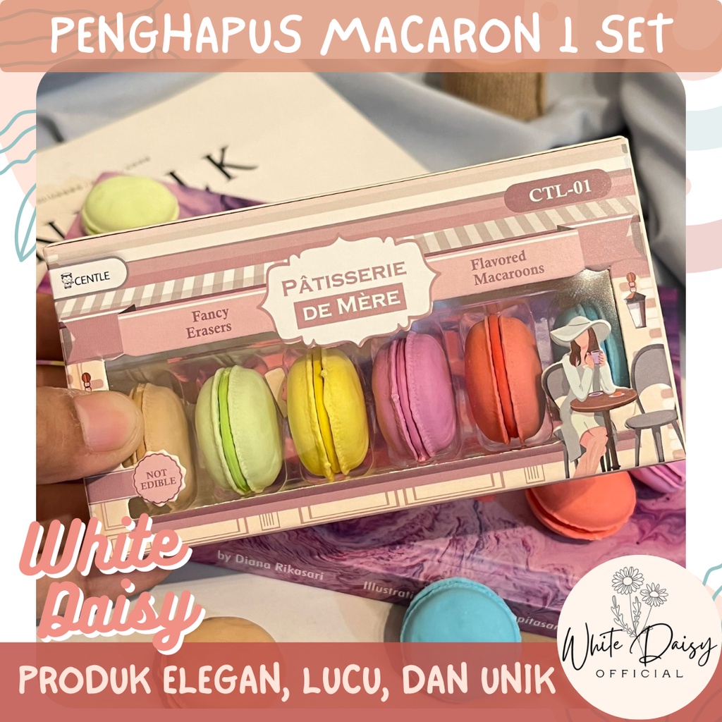 

penghapus macaron premium centle warna pastel lucu bentuk kue makaron Unik