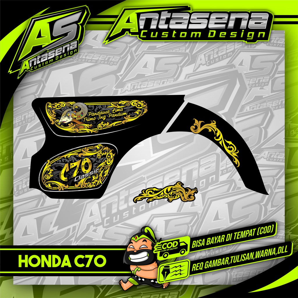 Striping C70 Racing Herex Stiker Motor Variasi Honda C70/Ulung/Olong Sticker Decal Custom 2
