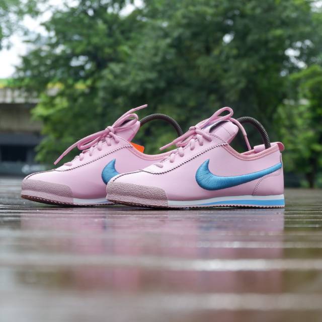 nike cortez blue and pink