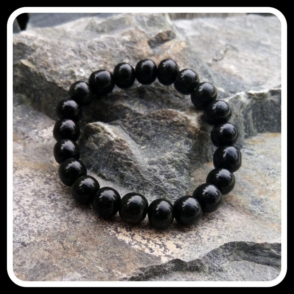 Promo Gelang Natural Giok Black Jade Aceh Terapi Size 9mm