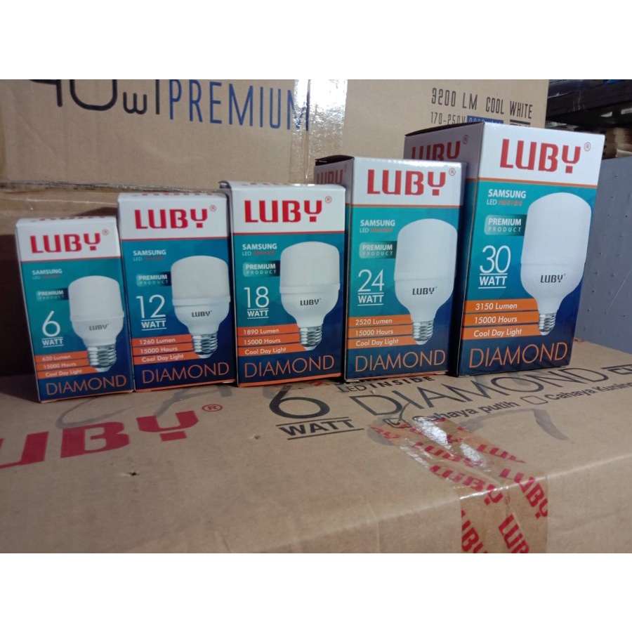 Lampu Bohlam LED 30 Watt Luby Diamond New Generation Samsung Inside Putih Original