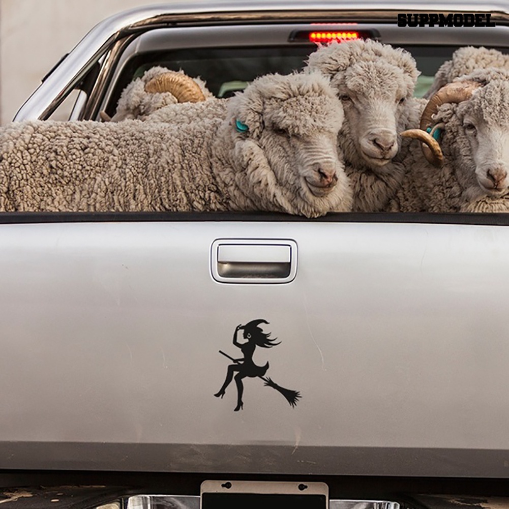 Stiker Reflektif Motif Sapu Penyihir Untuk Dekorasi Body / Jendela / Bumper Mobil