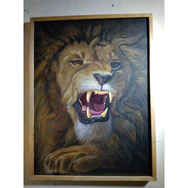 

lukisan singa realis