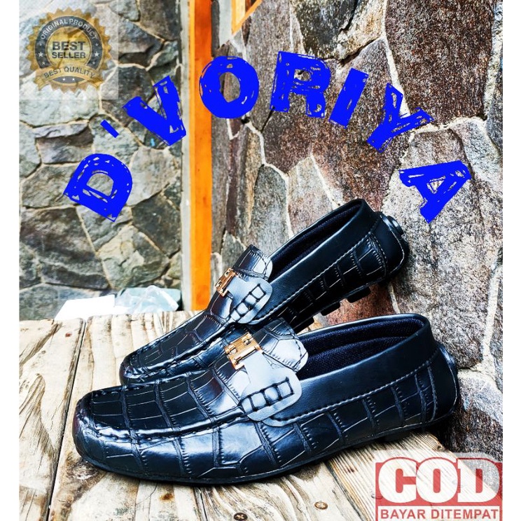 Sepatu Loafers Casual Pria Pantofel Anti Slip Kantor Sepatu Cowok Kualitas