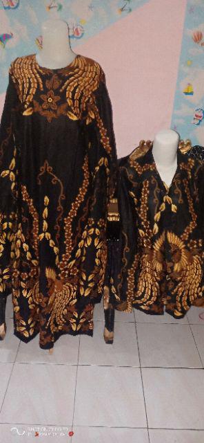 Baju Batik Couple Modern Monalisa Genes Gamis Lowo Pari Ngadek Rantai M, L, Xl, Asli Pekalongan