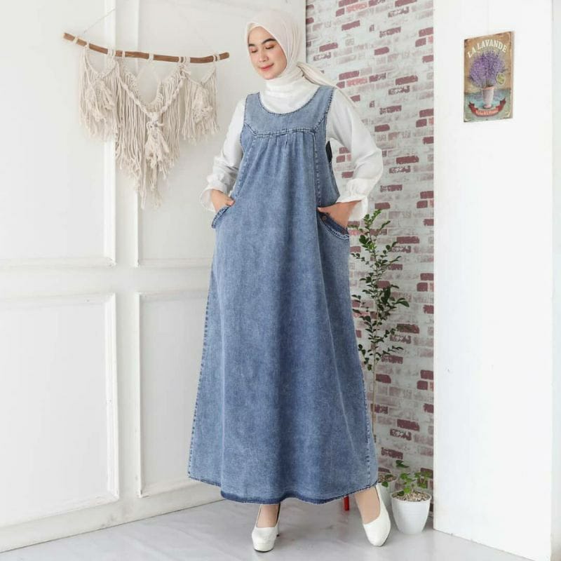 overall jeans premium import - overall jeans wanita polos - overall wanita polos - overall jeans wan