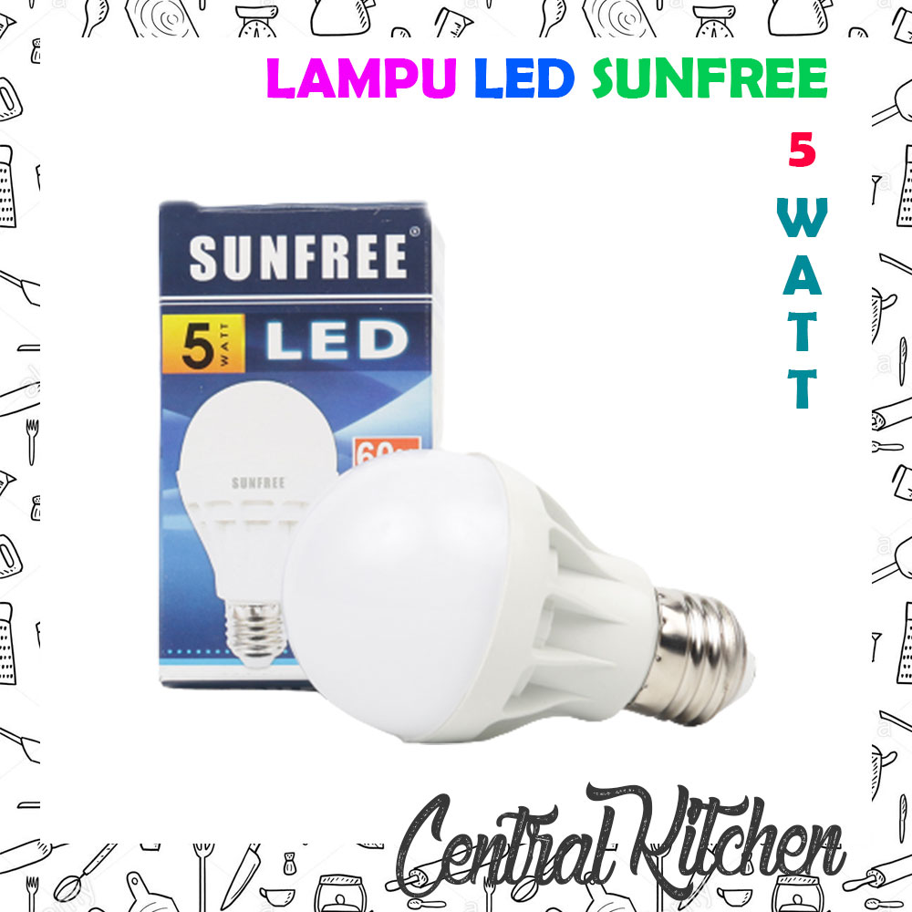 SUNFREE 5 WATT // Lampu Bohlam LED 5W Bulb Lamp - Cahaya Putih SR