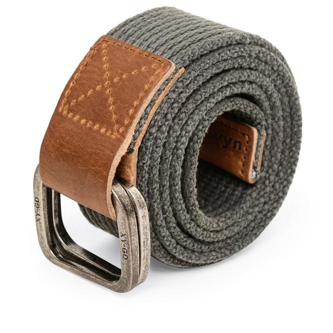 Brewyn Double Metal Buckle Canvas Belt/Ikat Pinggang Pria - Jabber - Abu -Abu Tua Best Seller