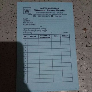 Paket Isi 50 Buah Kartu Angsuran Kustom Shopee Indonesia