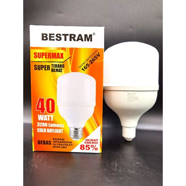 Lampu Led 40w Bestram Supermax,warna cahaya putih 6500K,garansi 1tahun