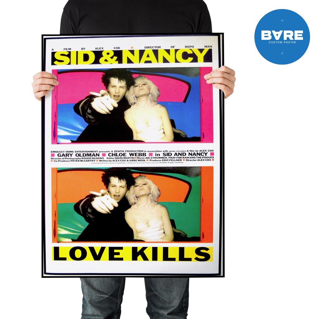 Frame Poster A2 Film Band SID & NANCY Frame Blok Minimalis