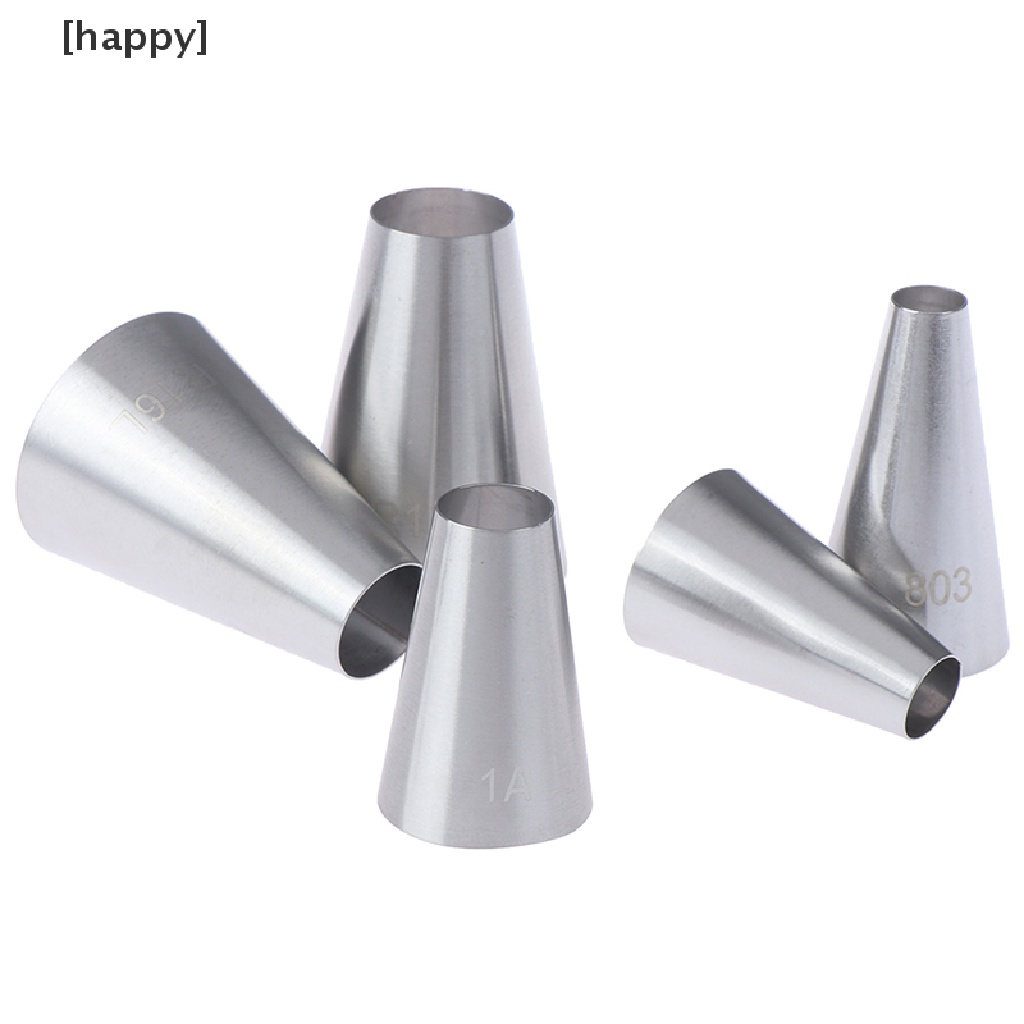 5 Pcs Alat Nozzle Icing Piping Krim Bentuk Bulat Besar Untuk Dekorasi Kue