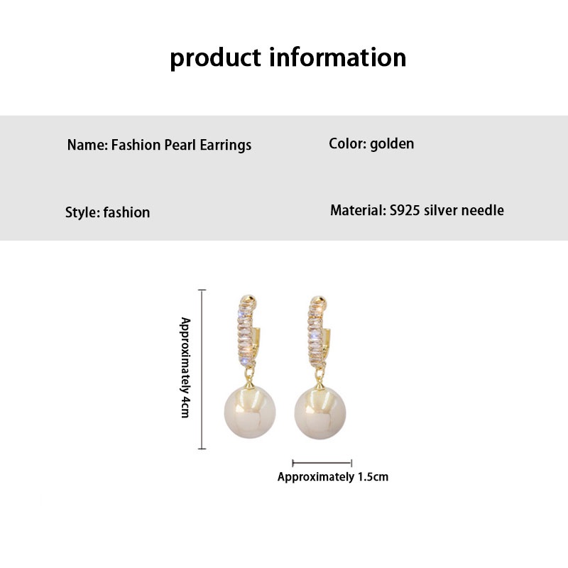 Anting Hias Kristal Mutiara Gaya Korea Untuk Wanita