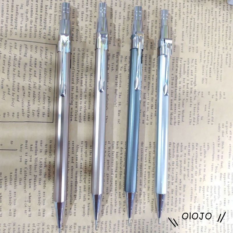 0.5/0.7Mm Logam Mekanik Pensil Mekanik Gambar Sederhana Tekan Pensil Alat Tulis Belajar - ol