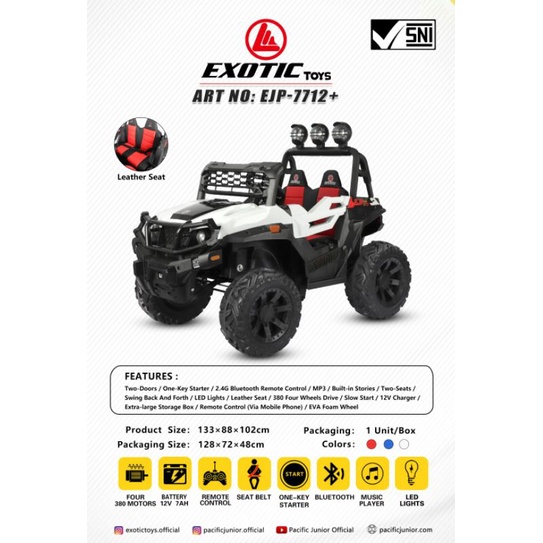 Mobil Aki Anak Jeep UTV Rhinos White