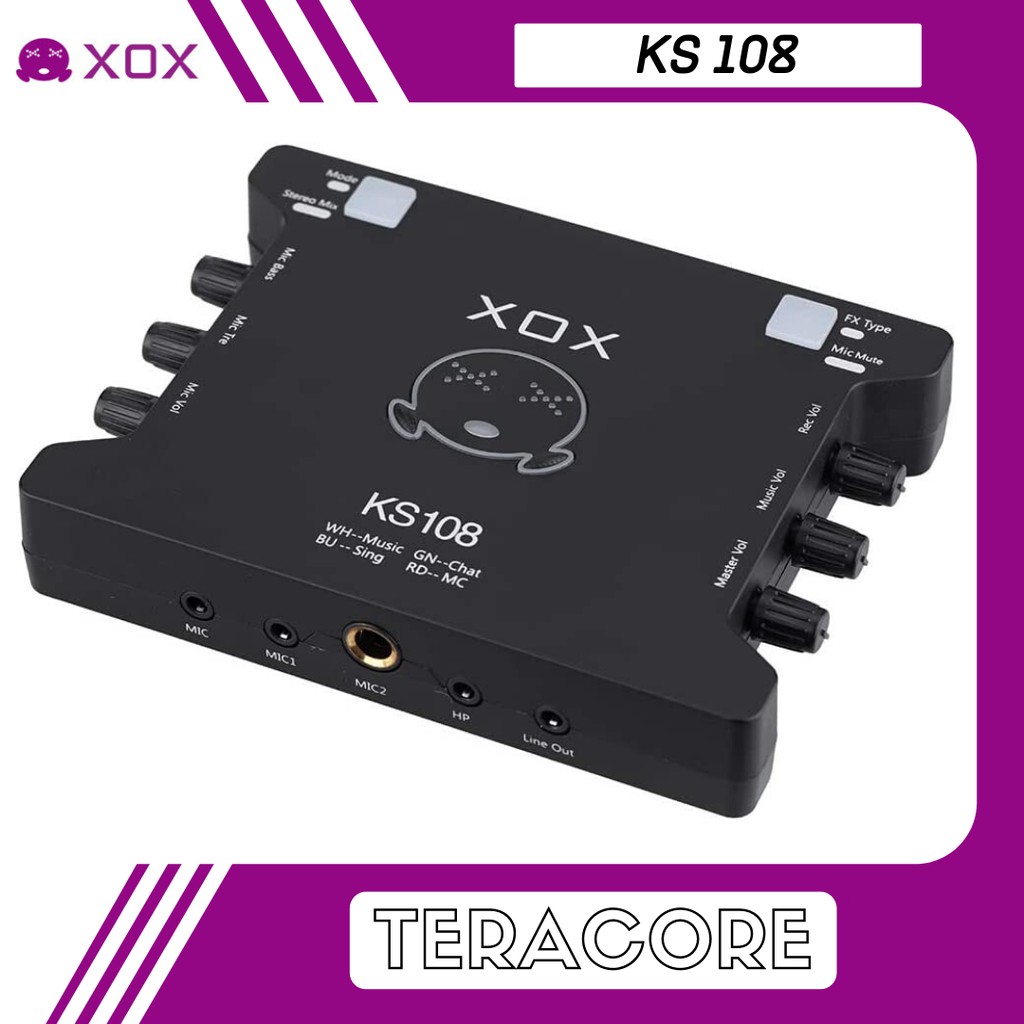 XOX KS108 KS-108 KS 108 USB Audio Interface Soundcard Android PC Smartphone Tablet