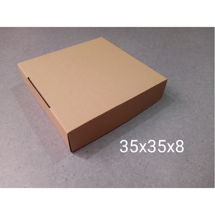 

(10pcs) Kardus Uk. 35x35x8 cm....Die Cut kotak Kue, snack -aksesoris-dll model box pizza