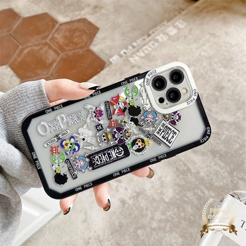 IPHONE Casing Ponsel Tpu Lembut Anti Jatuh Untuk Iphone14 11 12 13 pro Max X XS Max XR 7 8 6s 6 plus Se2020 Transparan Kartun One Piece Shockproof Case Cover