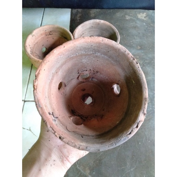 pot angrek Tanah liat kecil ukuran 10cm