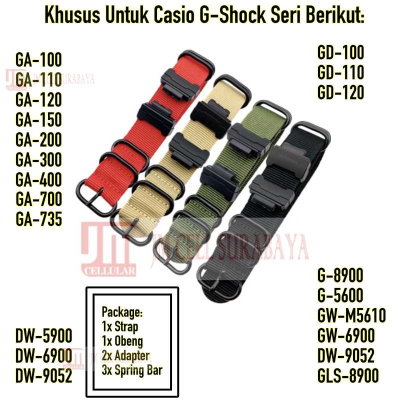 Tali Jam Strap Casio G Shock GA 100 200 120 GD 100 110 120 DW 5600 6900