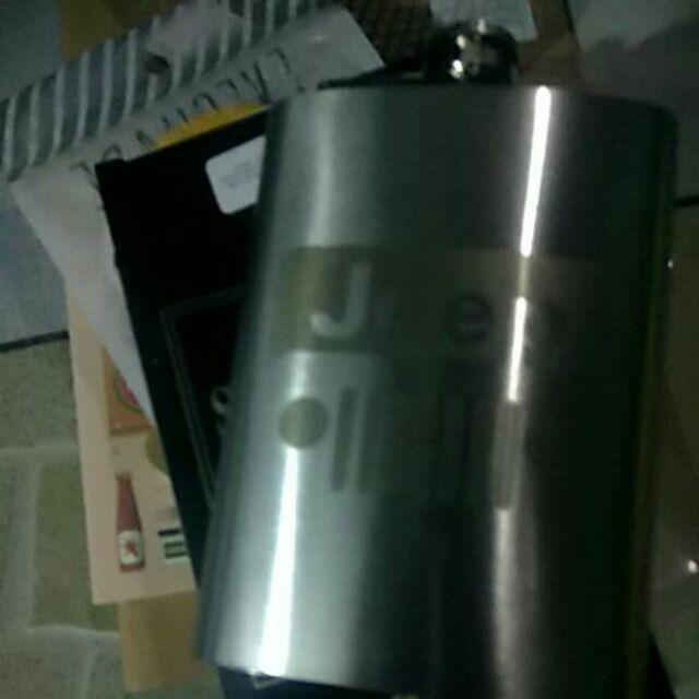 Botol Minum Wine Flask Stainless Steel Bentuk Kotak Flask Hip Square Shape 8oz - Silver