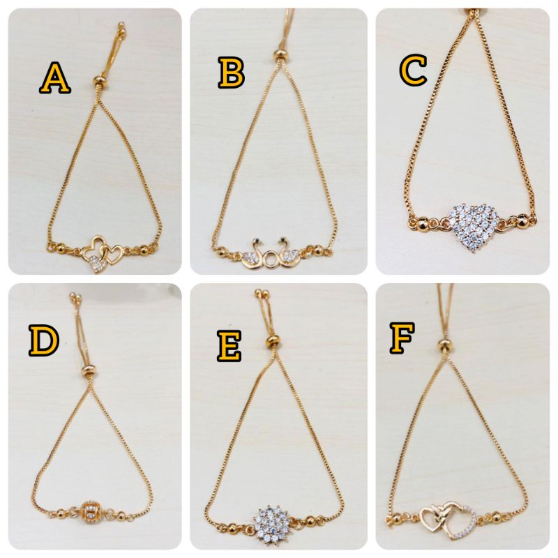 KAMK12 Gelang tangan serut xuping lapis emas dgn mata zircon
