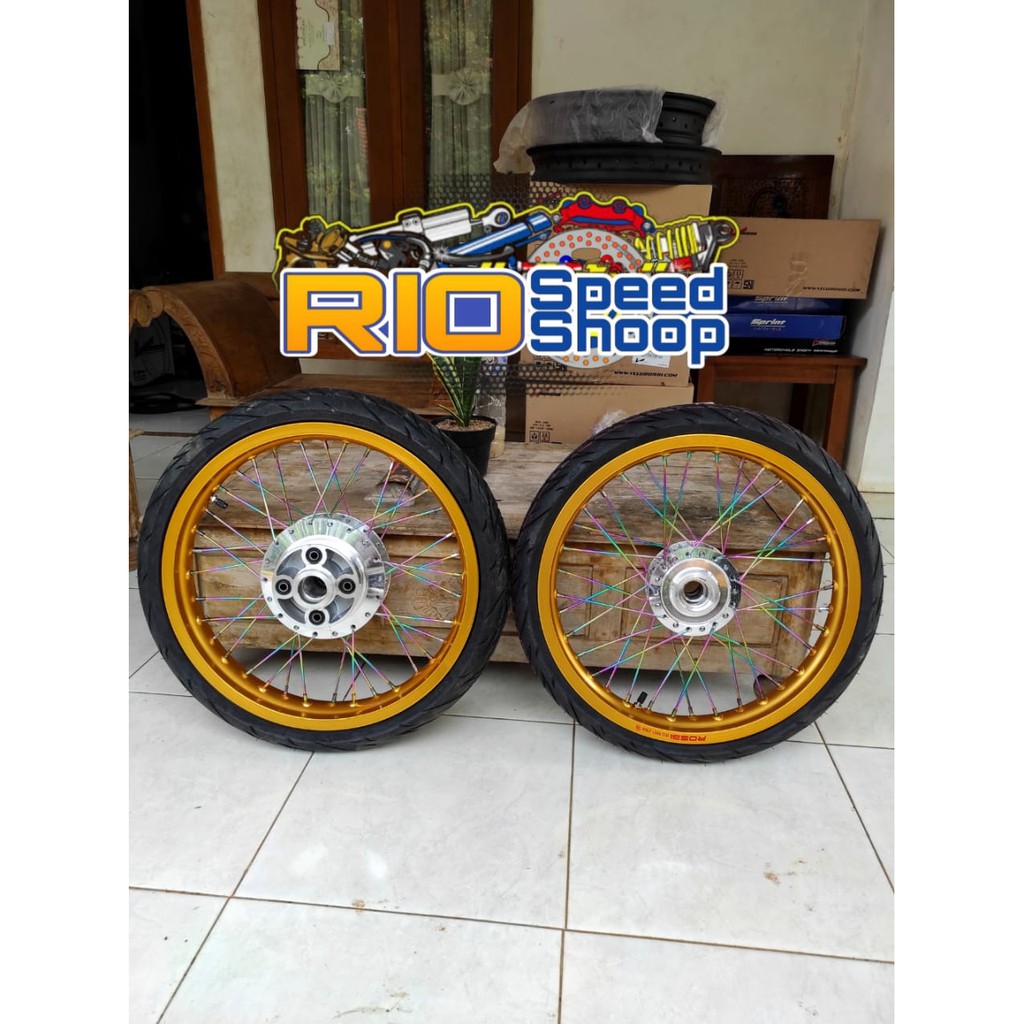 Velg Jari Jari Tiger Revo Paketan Ring 17 Tapak Lebar 185/215 Set Plus Ban