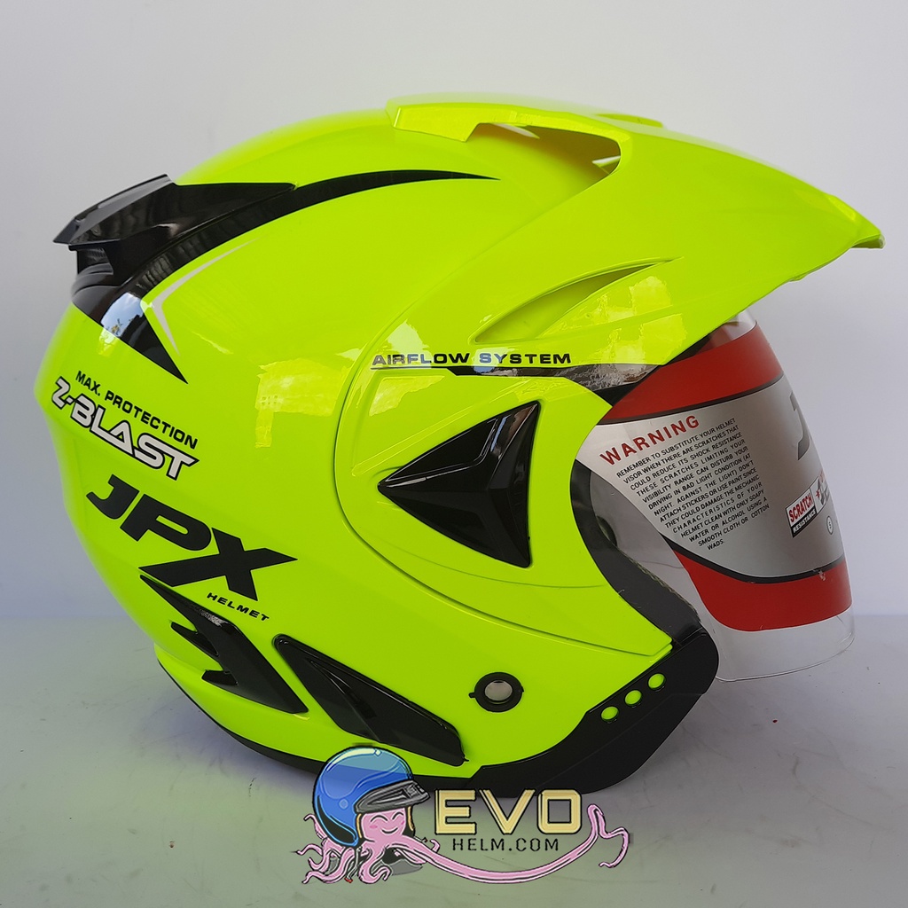 JPX_SOLID Z - BLAST - FLUO YELLOW GLOS (ONGKIR 2 KG) JPX HALFFACE JPX SEMICROSS JPX ZBLAST