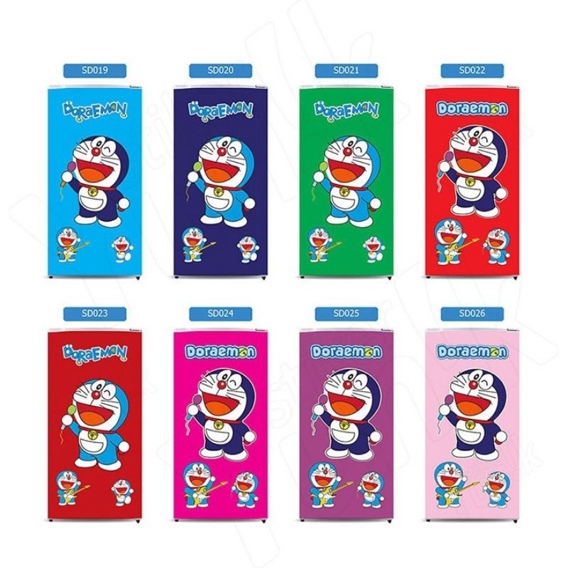 Stiker kulkas 1 pintu motif doraemon