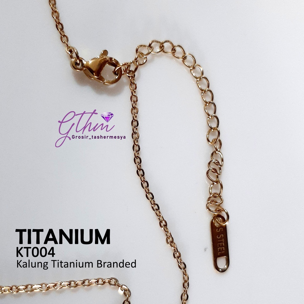 kalung titanium branded halus LV bunga kt004 anti karat anti alergi