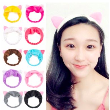 Bandana Handuk Model Kucing Korea Lucu - Bando Pastel Estetik