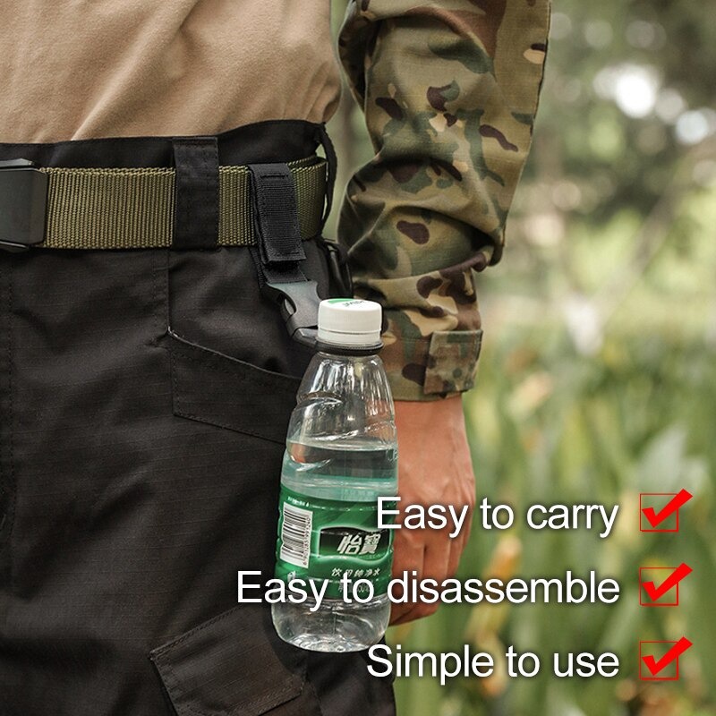 Gantungan Pengait Botol Air Minum Carabiner Pengait Botol Minum Pinggang Strap Carrier Botol Air Minum Mineral