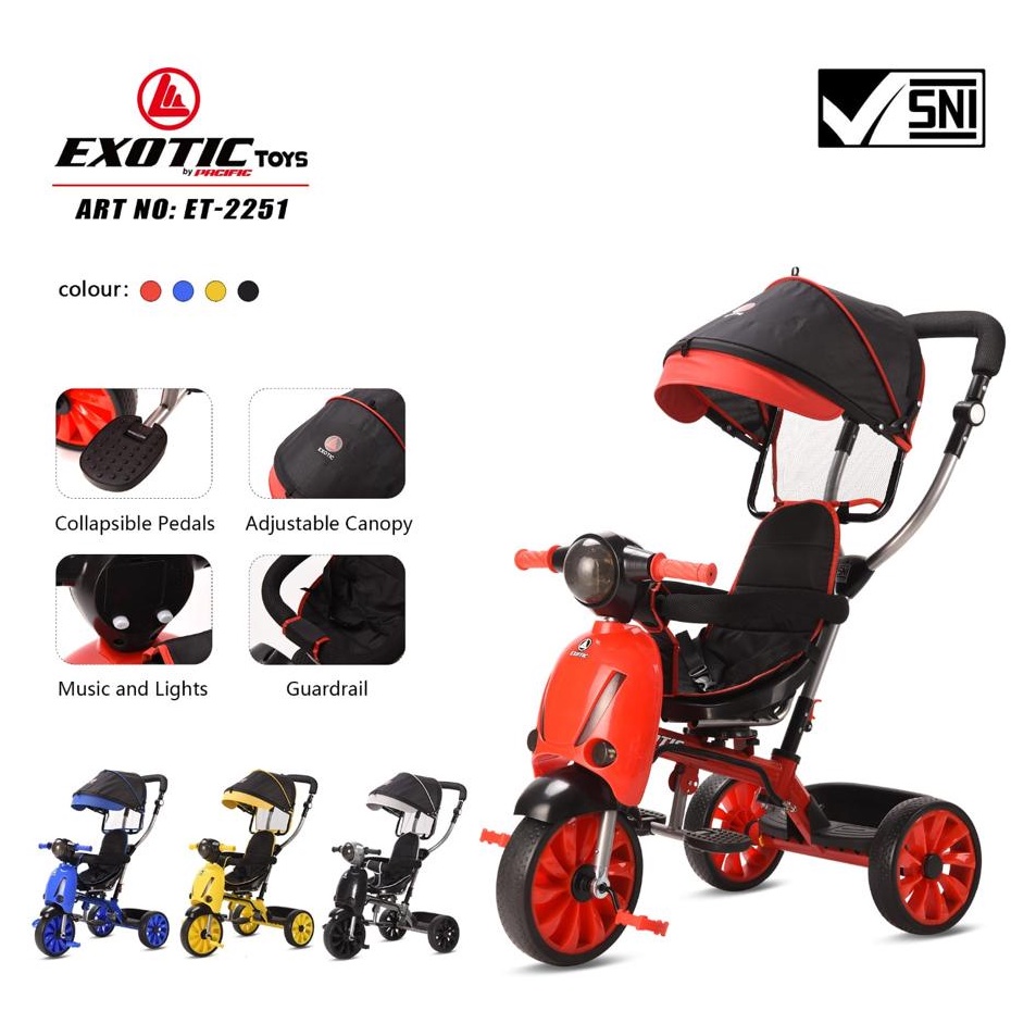 Tricycle Exotic ET 2251 Kereta Dorong Anak Bayi Model Motor ET2251 Baby Stroller Dorongan Anak Bayi Sepeda Anak Roda Tiga 3 ET1265 ET 1265 ET1263 ET 1263 ET1267 ET 1267 ET1268 ET 1268 AT7705 AT 7705 AT7702 AT 7702 AT7711 AT 7711 AT7713 AT 7713