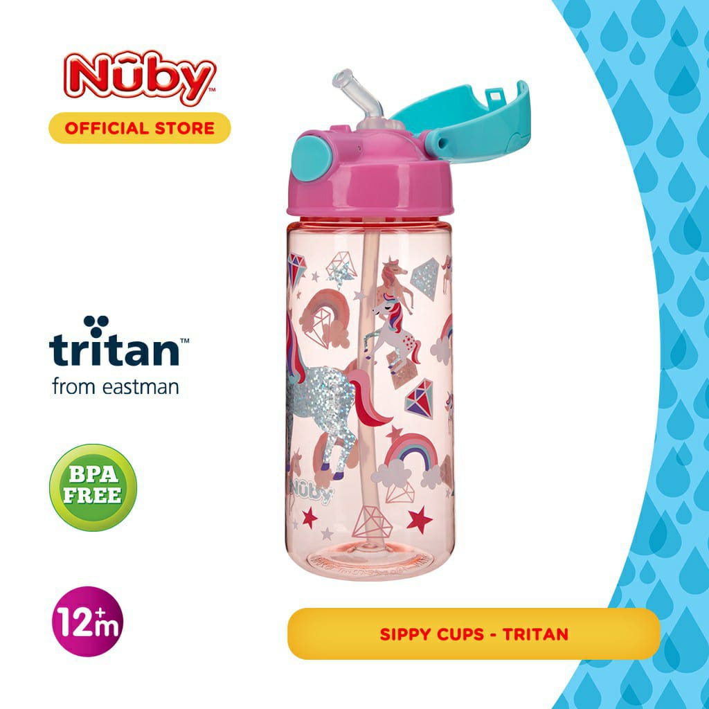 Nuby Tritan Flip-it Active 540ml Gliter (10669/10699) - Botol minum anak