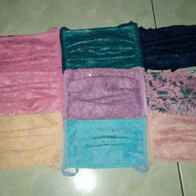 MASKER brukat PAYET CANTIK tinggal pilih warna nya nanti dipayet sebelum dikirim